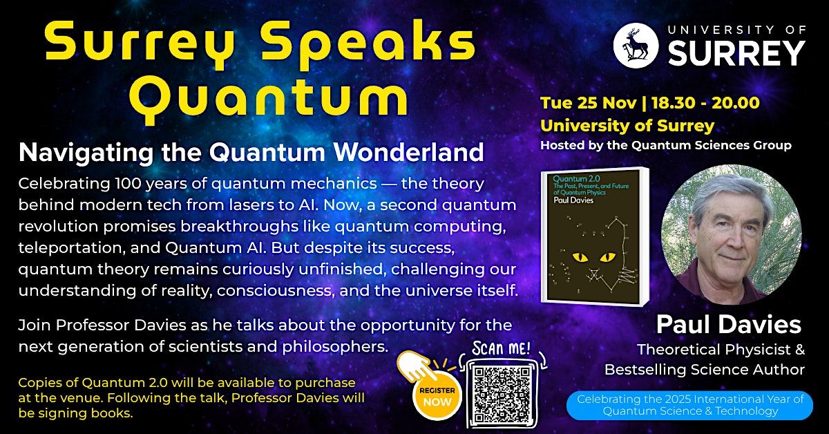 Surrey Speaks Quantum: Navigating the Quantum Wonderland, 25 November | Event in Guildford | AllEvents
