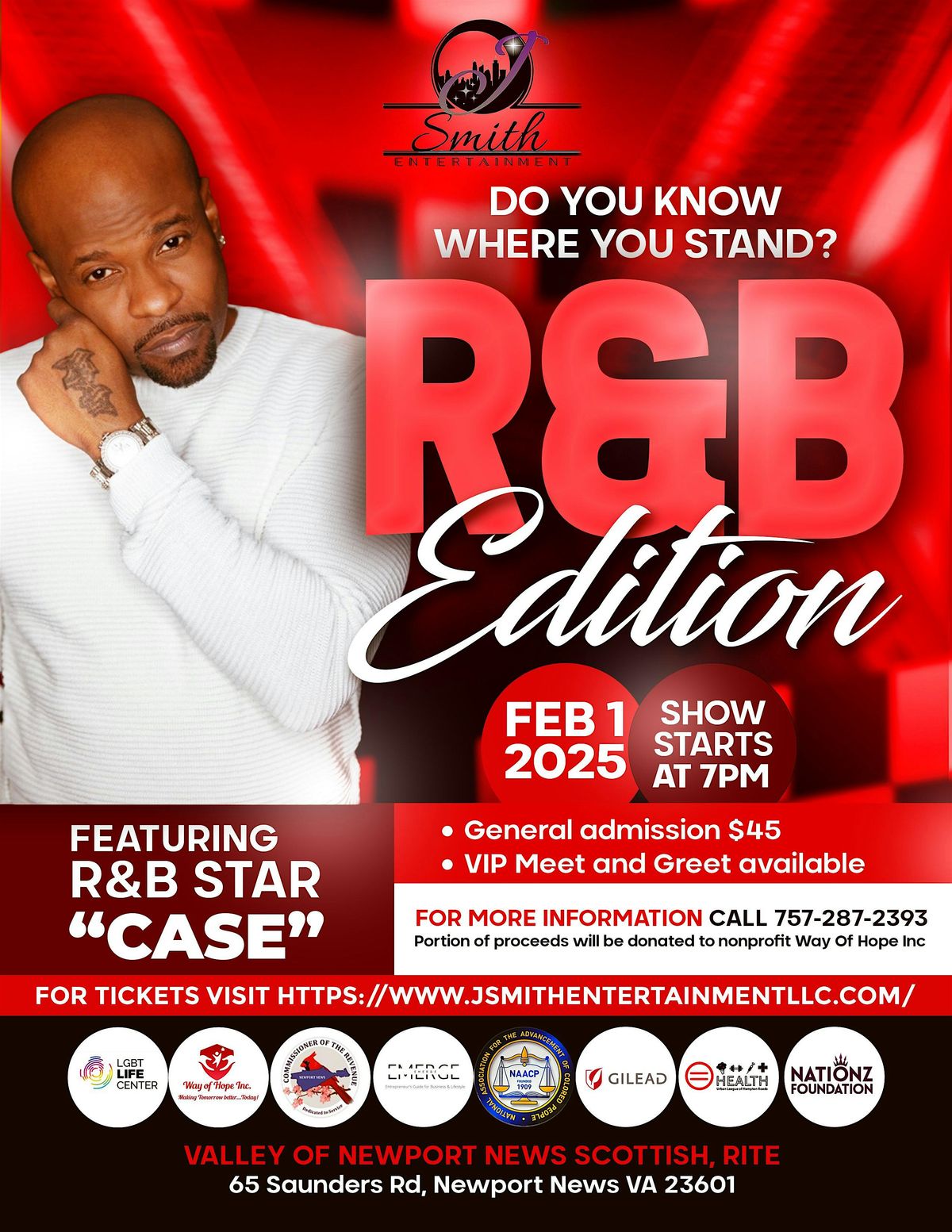 Do You Know Where You Stand R&B Edition Featuring Case, 12 July | Event in Newport News | AllEvents