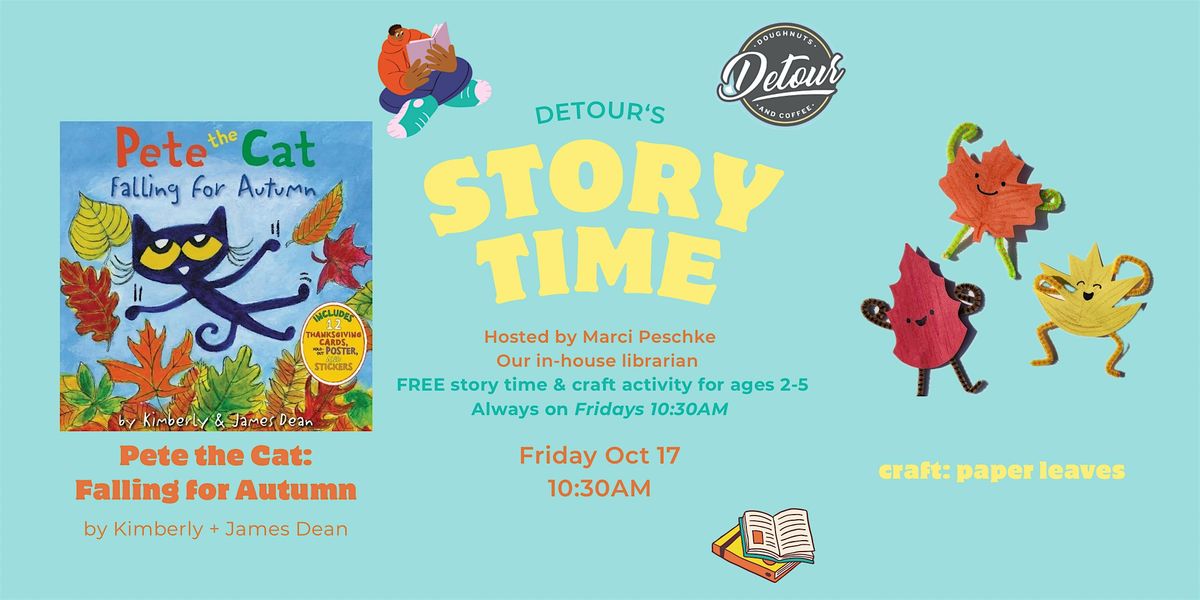 Detour Doughnuts Story Time- Pete the Cat: Falling for Autumn, 17 October | Event in Frisco | AllEvents