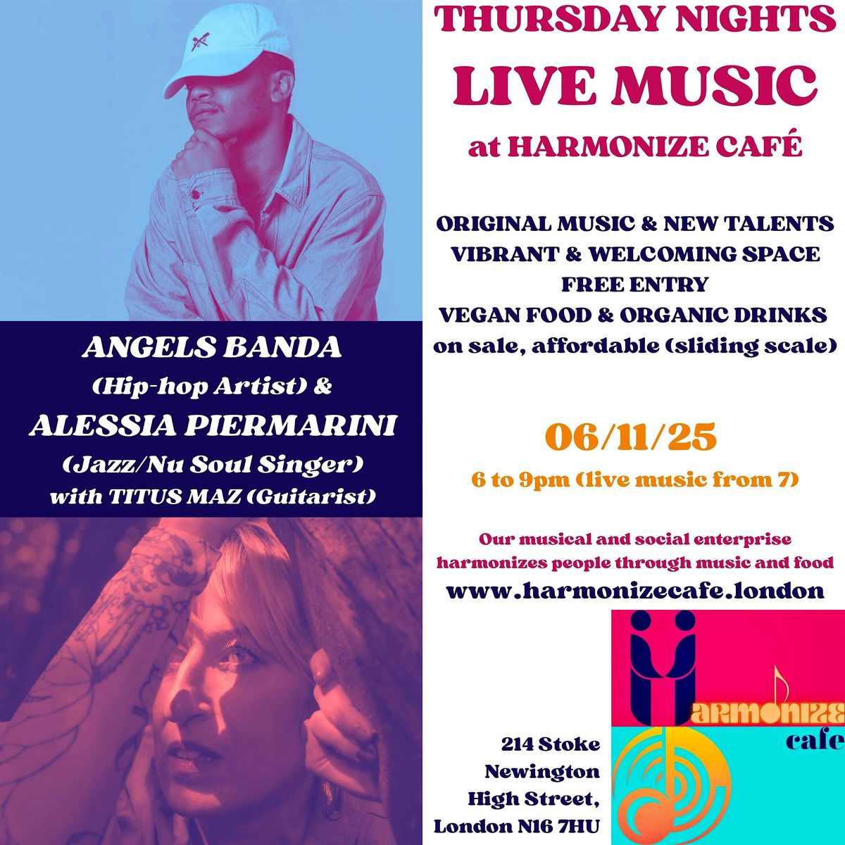 Angels Banda and Alessia Piermarini at Harmonize Café, 6 November | Event in London | AllEvents