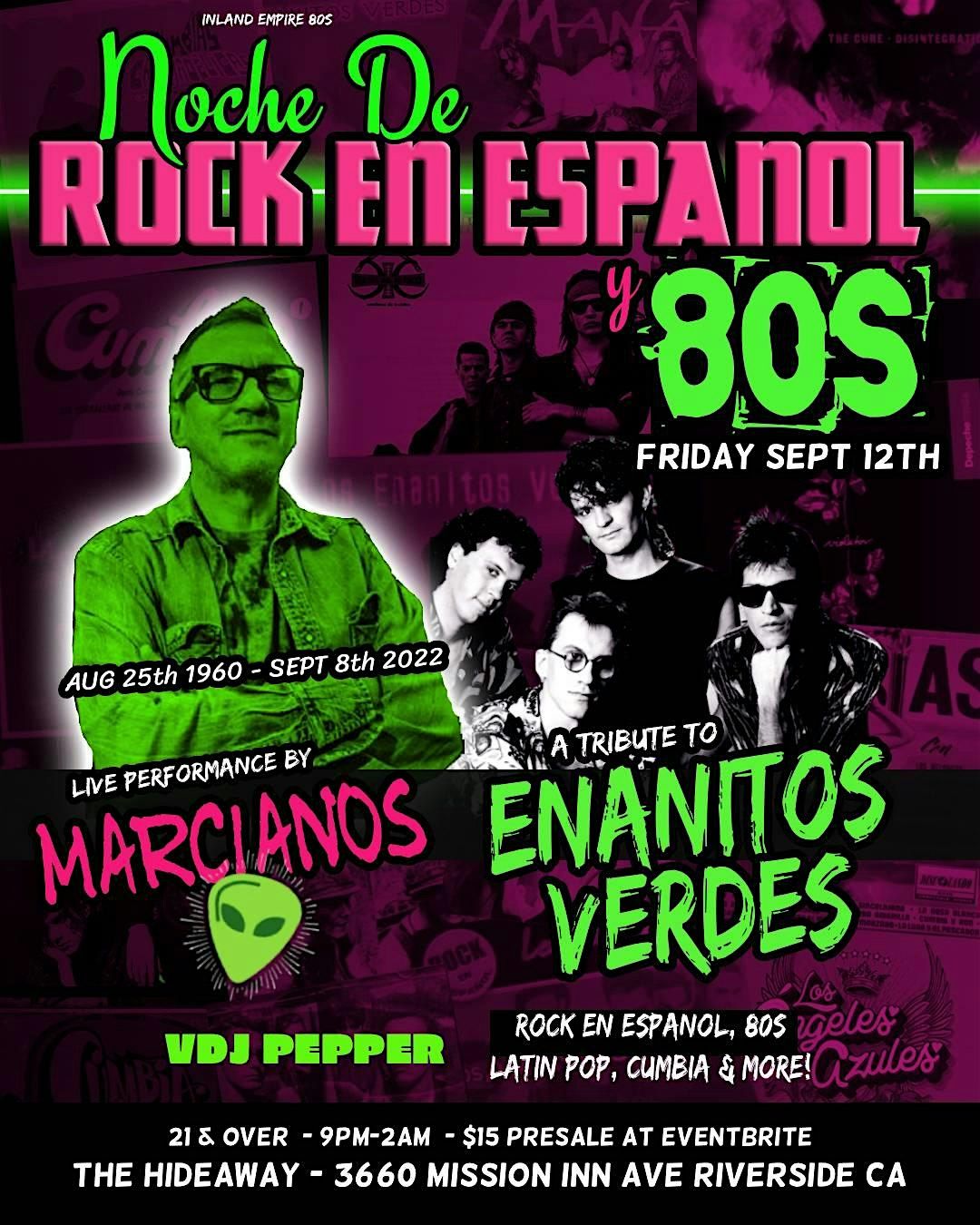 Enanitos Verdes tribute at The Hideaway Riverside!, 12 September | Event in Riverside | AllEvents