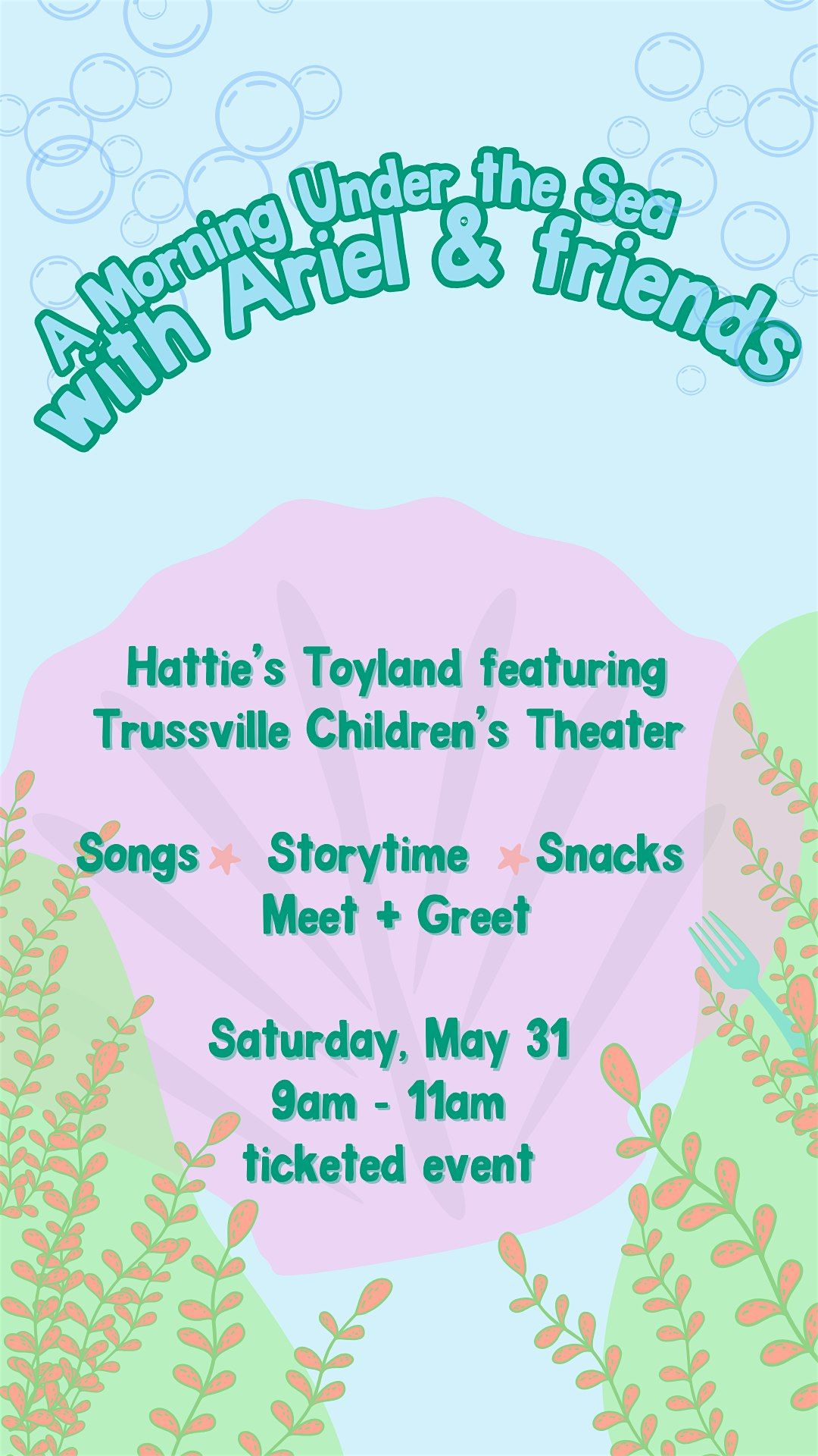 A Morning Under the Sea with Ariel & Friends, 31 May | Event in Trussville | AllEvents