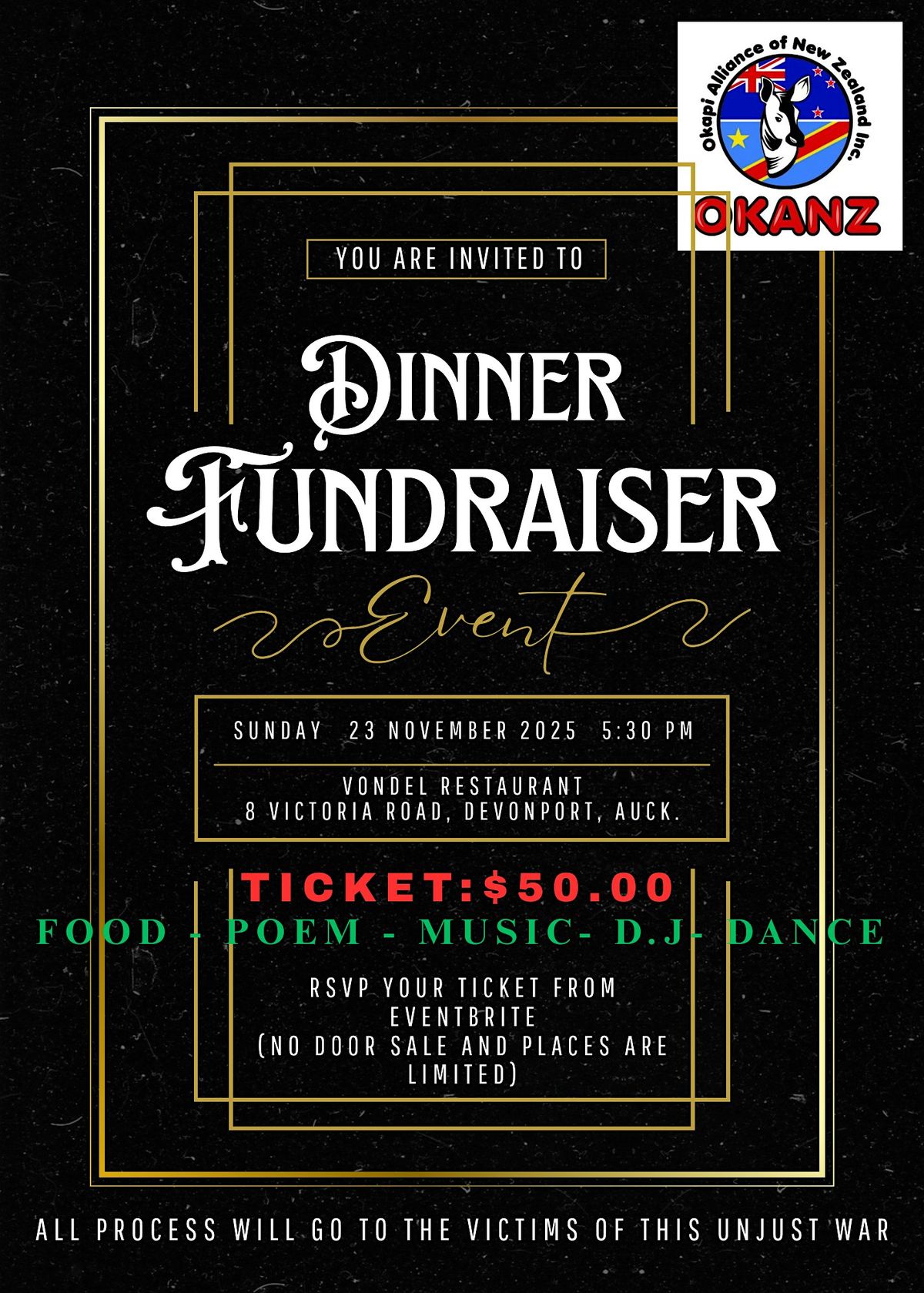 OKAPI ALLIANCE OF NZ - DINNER FUNDRAISER FOR THE D.R. CONGO | Event in Auckland | AllEvents