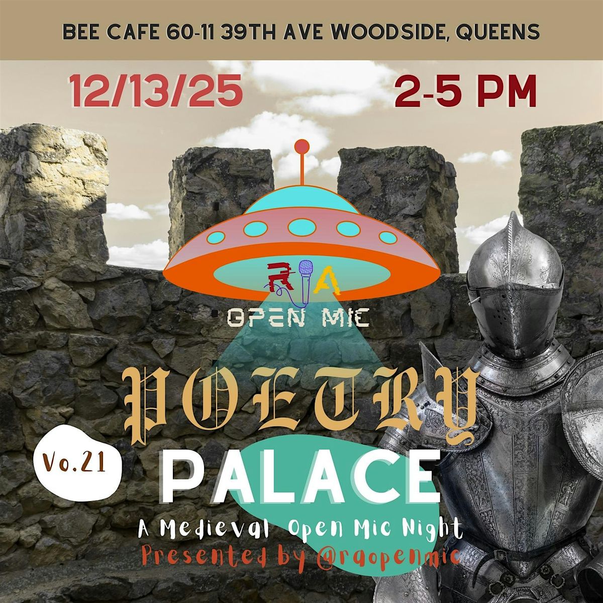 RA OPEN MIC's Vo.21 "The Palace of RA", 13 December | Event in Queens | AllEvents