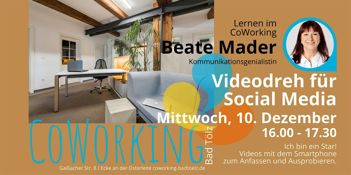 Crashkurs: Videodreh für Socialmedia, 10 December | Event in Lenggries | AllEvents