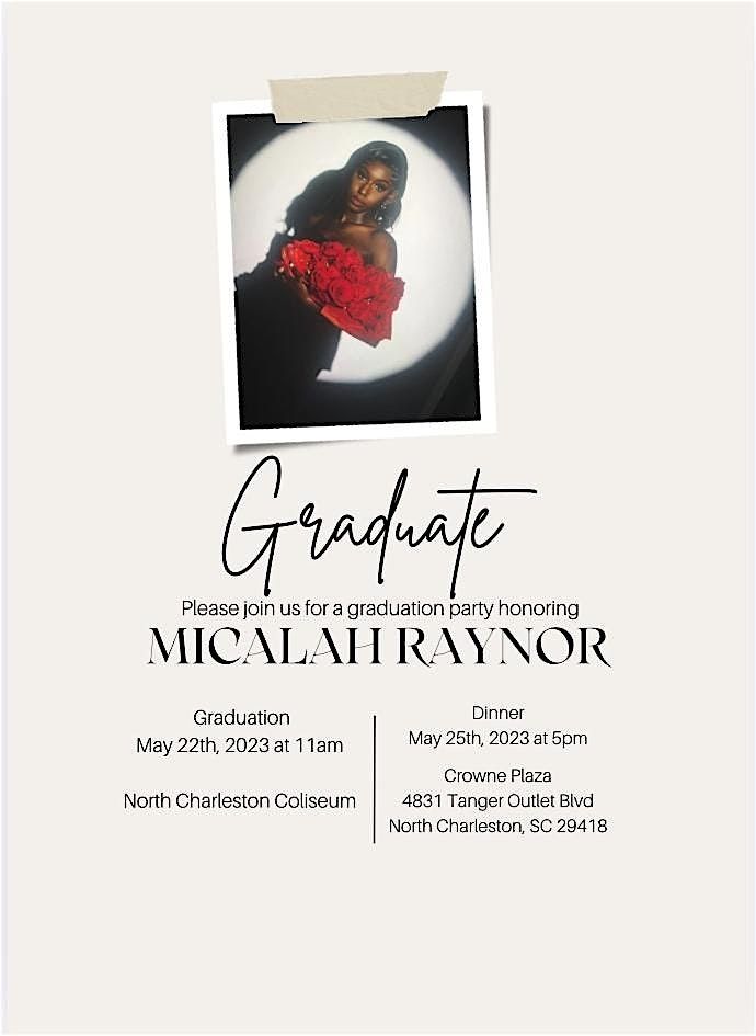 Micalah’s Graduation Dinner, 25 May | Event in North Charleston | AllEvents