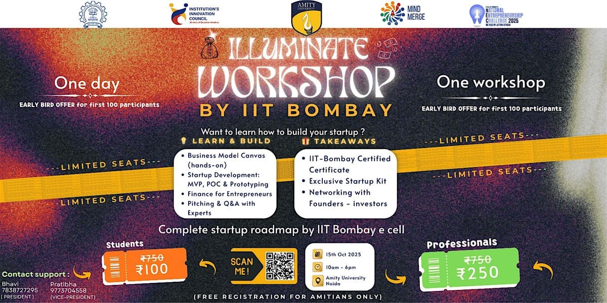 Startup illuminate workshop by iit bombay, 15 October | Event in Noida | AllEvents