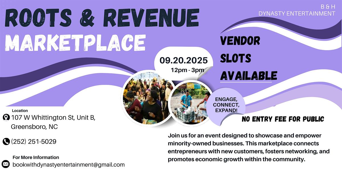 Roots & Revenue Marketplace, 20 September | Event in Greensboro | AllEvents