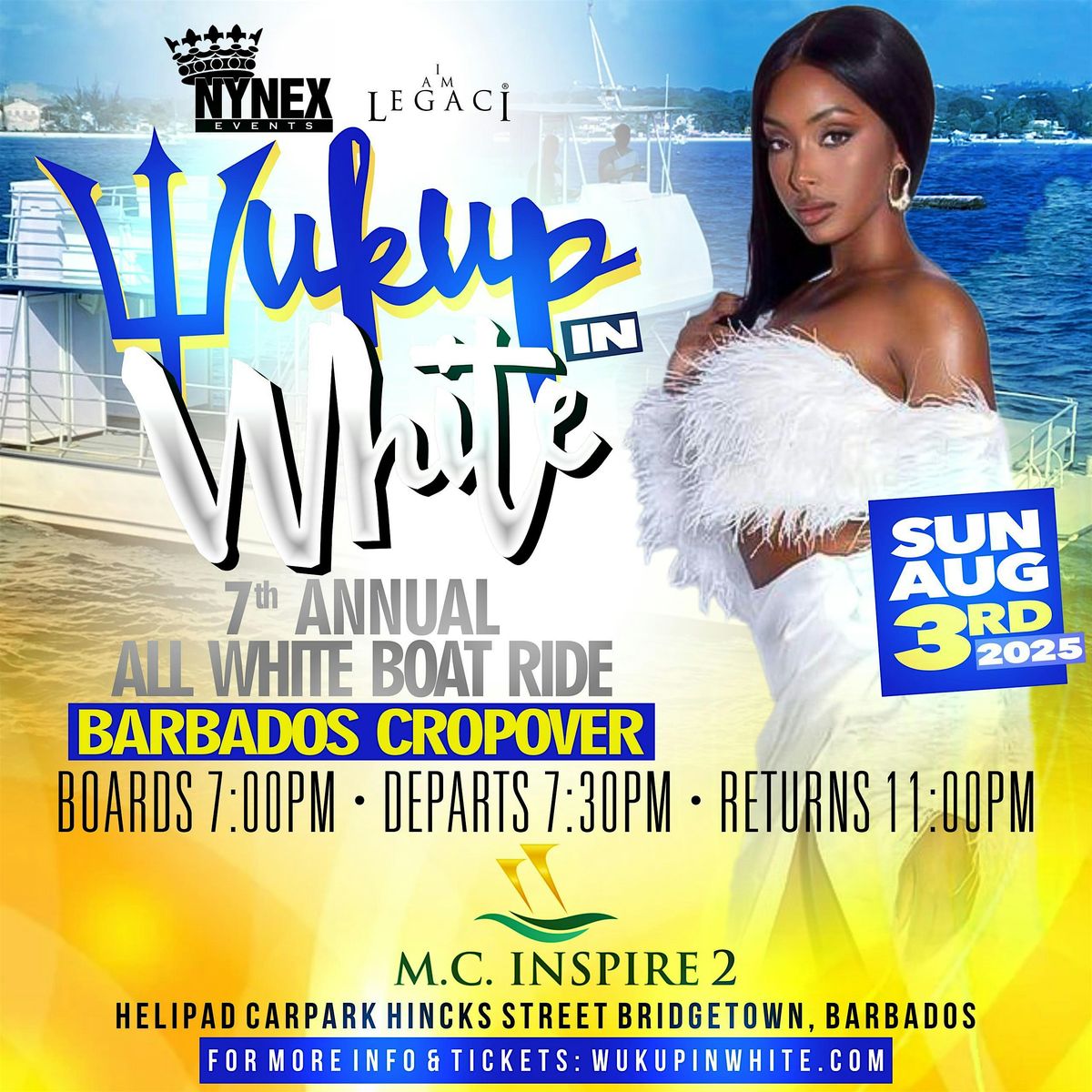 WUK UP IN WHITE The 7th  Annual All White Boat Ride Barbados Crop Over 2025, 3 August | Event in Bridgetown
