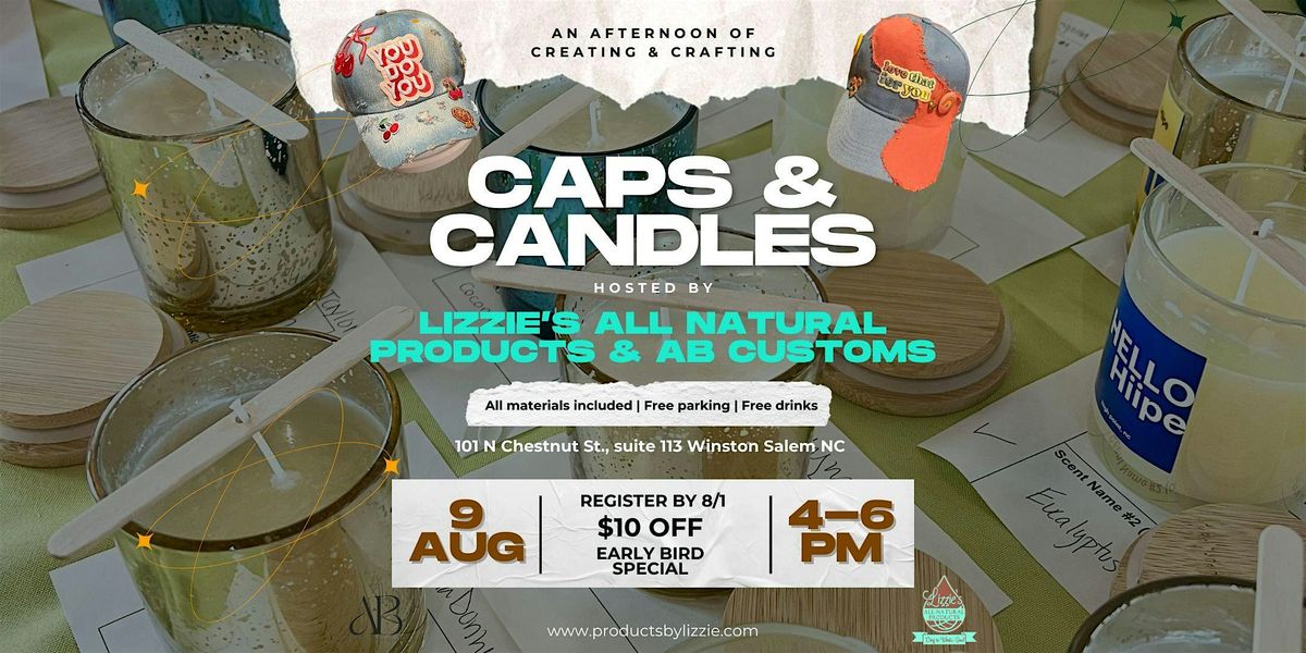 Cap & Candle: A Creative Workshop, 9 August | Event in Winston-Salem | AllEvents