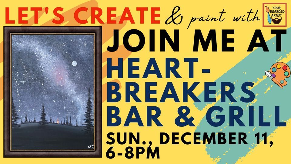 December 11 Create & Paint at Heartbreakers Bar & Grill NEW VENUE