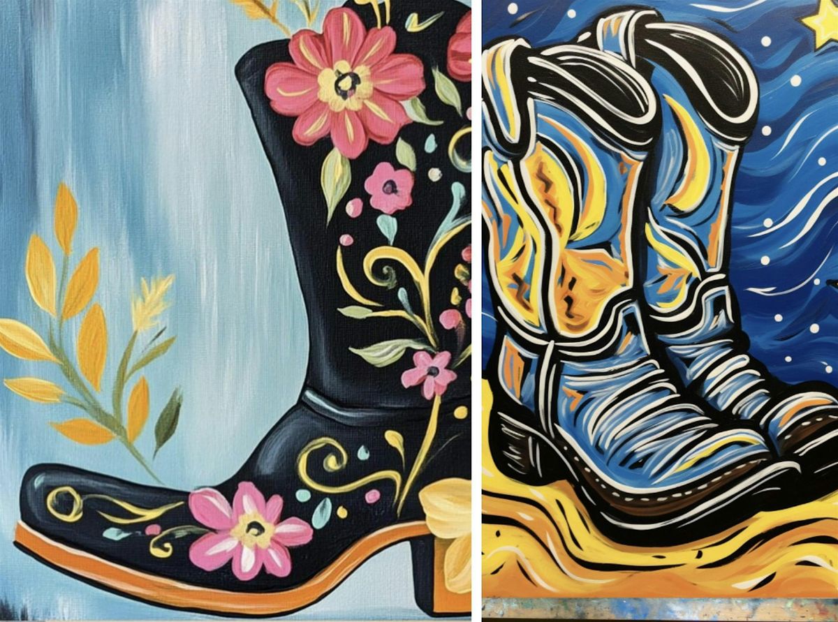 Paint and Sip -HIS AND HERS BOOTS, 12 July | Event in Stone Mountain | AllEvents