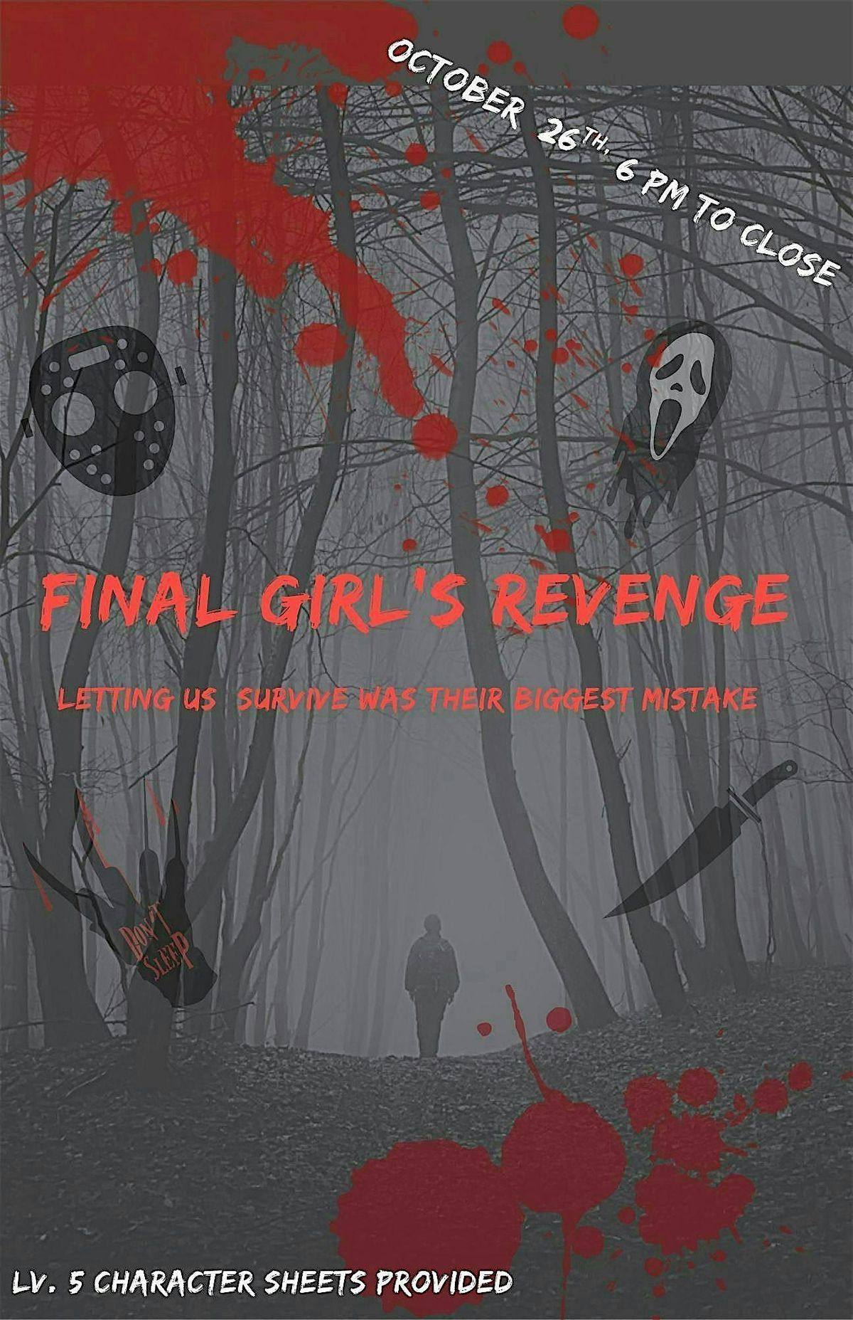 The Final Girls' Revenge - a Dungeons & Dragons / RPG Halloween Adventure, 26 October | Event in Riverside