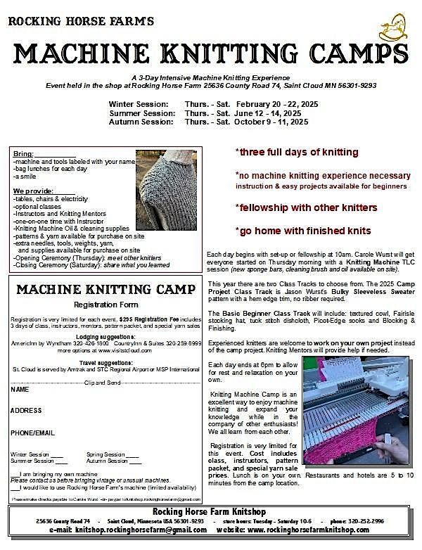 Machine Knitting Camp 2025 - Summer Session, 12 June | Event in Saint Cloud | AllEvents