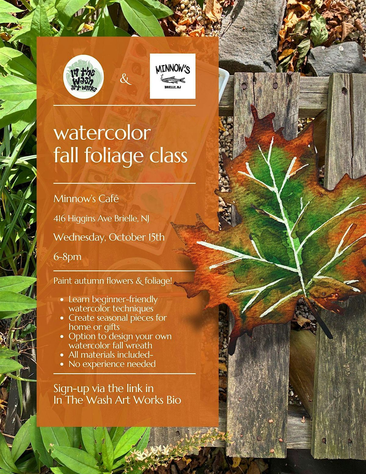 Watercolor Fall Foliage Class, 15 October | Event in Brielle | AllEvents