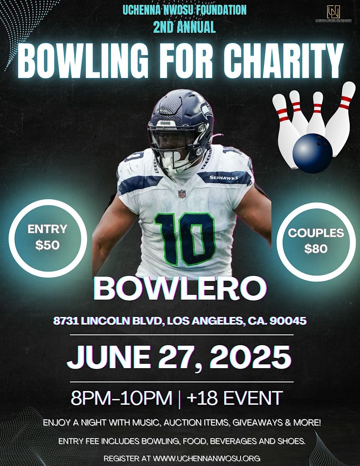 Uchenna Nwosu Foundation 2nd Annual Charity Bowling, 27 June | Event in Los Angeles | AllEvents