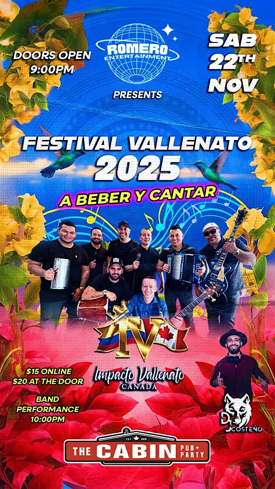 FESTIVAL VALLENATO 2025 - A Beber y Canter, 22 November | Event in Edmonton | AllEvents