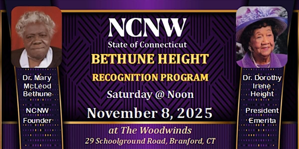 2025 CT State NCNW Bethune-Height Recognition Program, 8 November | Event in Branford | AllEvents