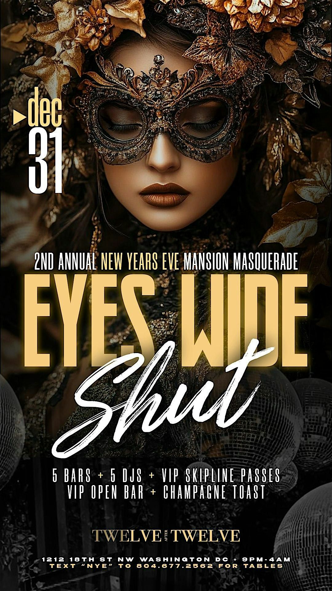 NYE 26 Masquerade Ball at Twelve After Twelve, 31 December | Event in Washington | AllEvents
