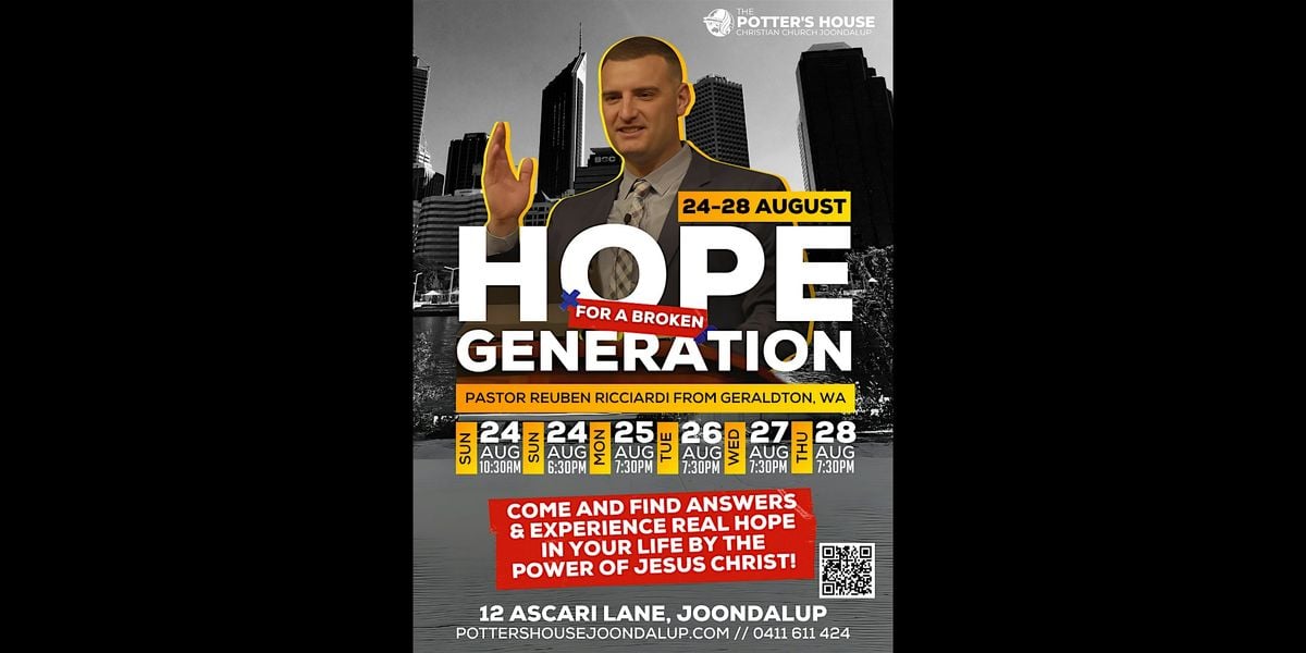 THIS IS THE REVIVAL YOU NEED! HOPE FOR A BROKEN GENERATION, 24 August | Event in Joondalup | AllEvents