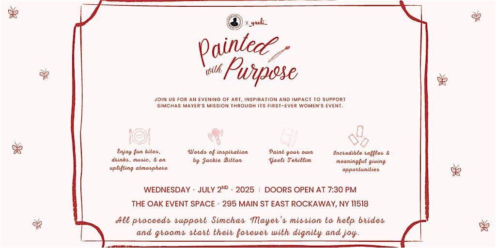 Painted with Purpose Simchas Mayer X Yaeli Vogel, 2 July | Event in East Rockaway | AllEvents