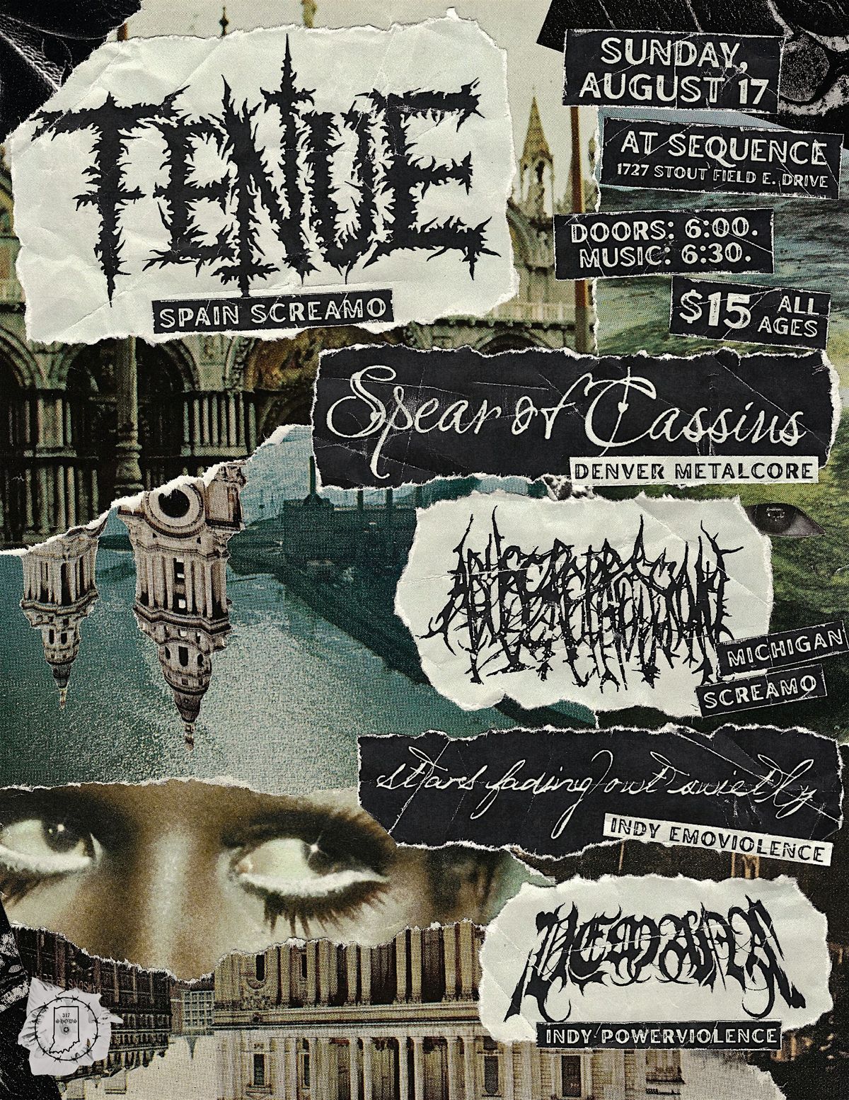 TENUE / SPEAR OF CASSIUS / ABUSE REPRESSION + MORE @ SEQUENCE, 17 August | Event in Indianapolis | AllEvents