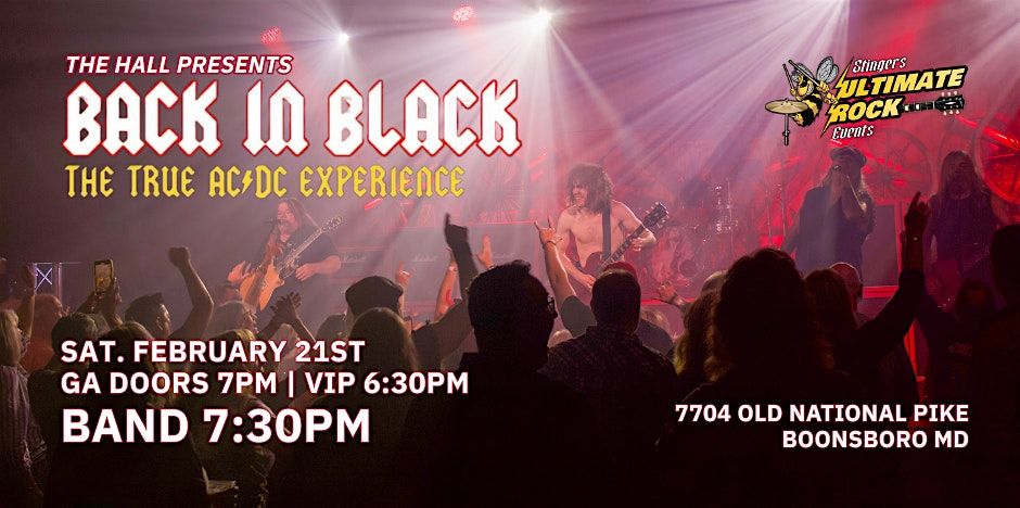 The Hall Presents - Back in Black, 21 February | Event in Boonsboro | AllEvents