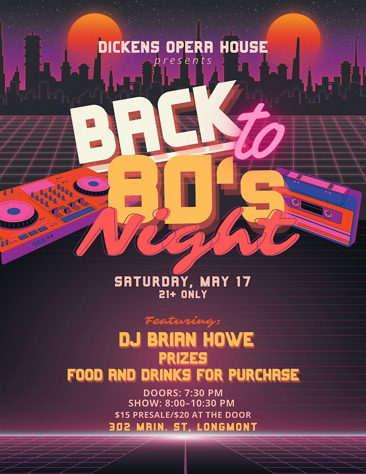 Dickens After Dark: 80s Rewind, 17 May | Event in Longmont | AllEvents