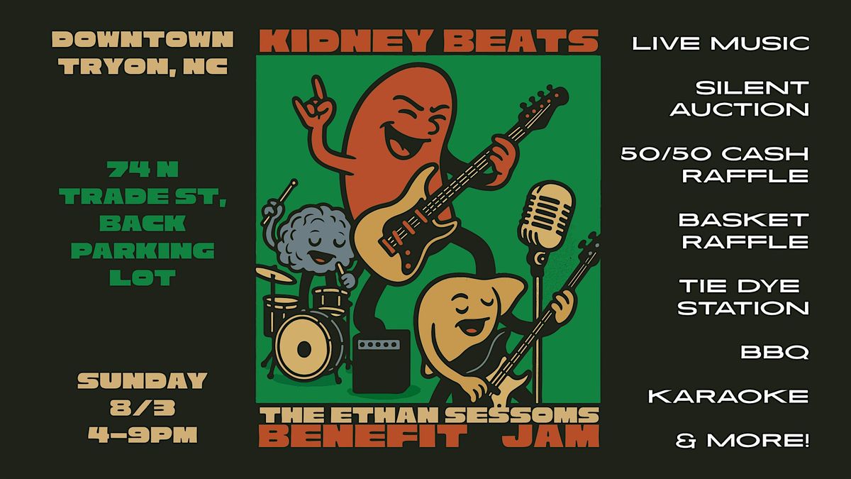 Kidney Beats - The Ethan Sessoms Benefit Jam, 3 August | Event in Tryon | AllEvents