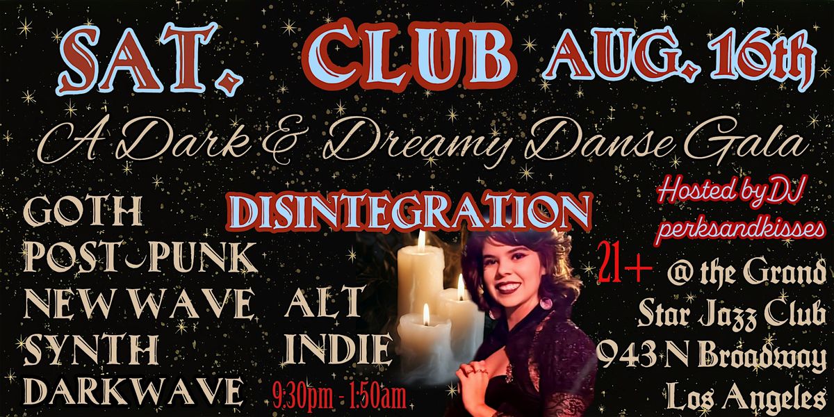 Goth, Darkwave, Post-Punk, Synth, New Wave, Dark Alt Dark & Dreamy Danse, 16 August | Event in Los Angeles