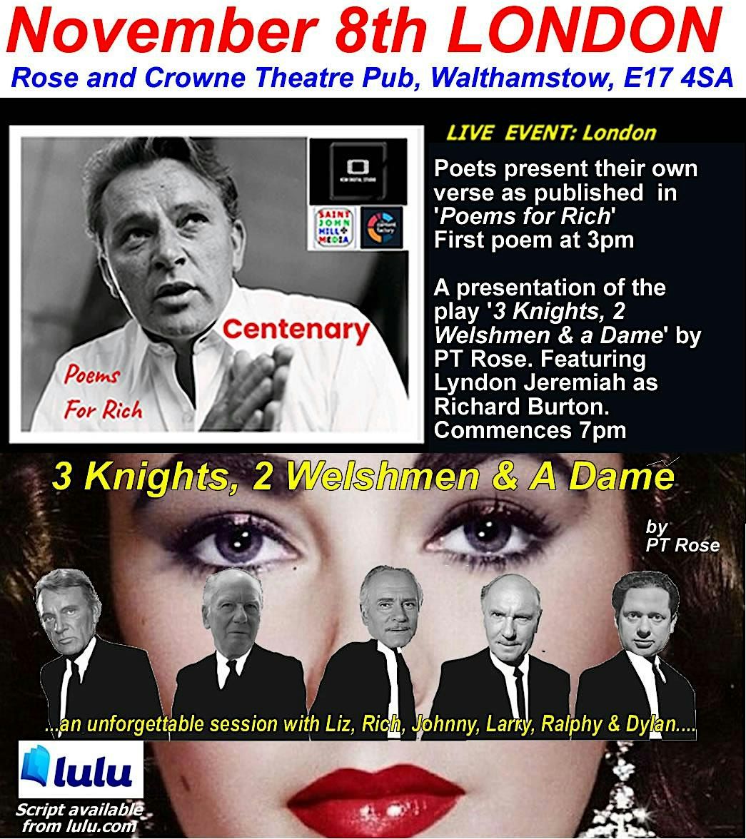 The presentation of the play  '3 Knights, 2 Welshmen & A Dame' by PT Rose, 8 November | Event in London