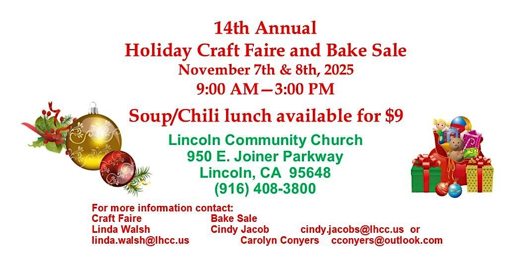 14th Annual Craft Faire & Bake Sale, 7 November | Event in Lincoln | AllEvents
