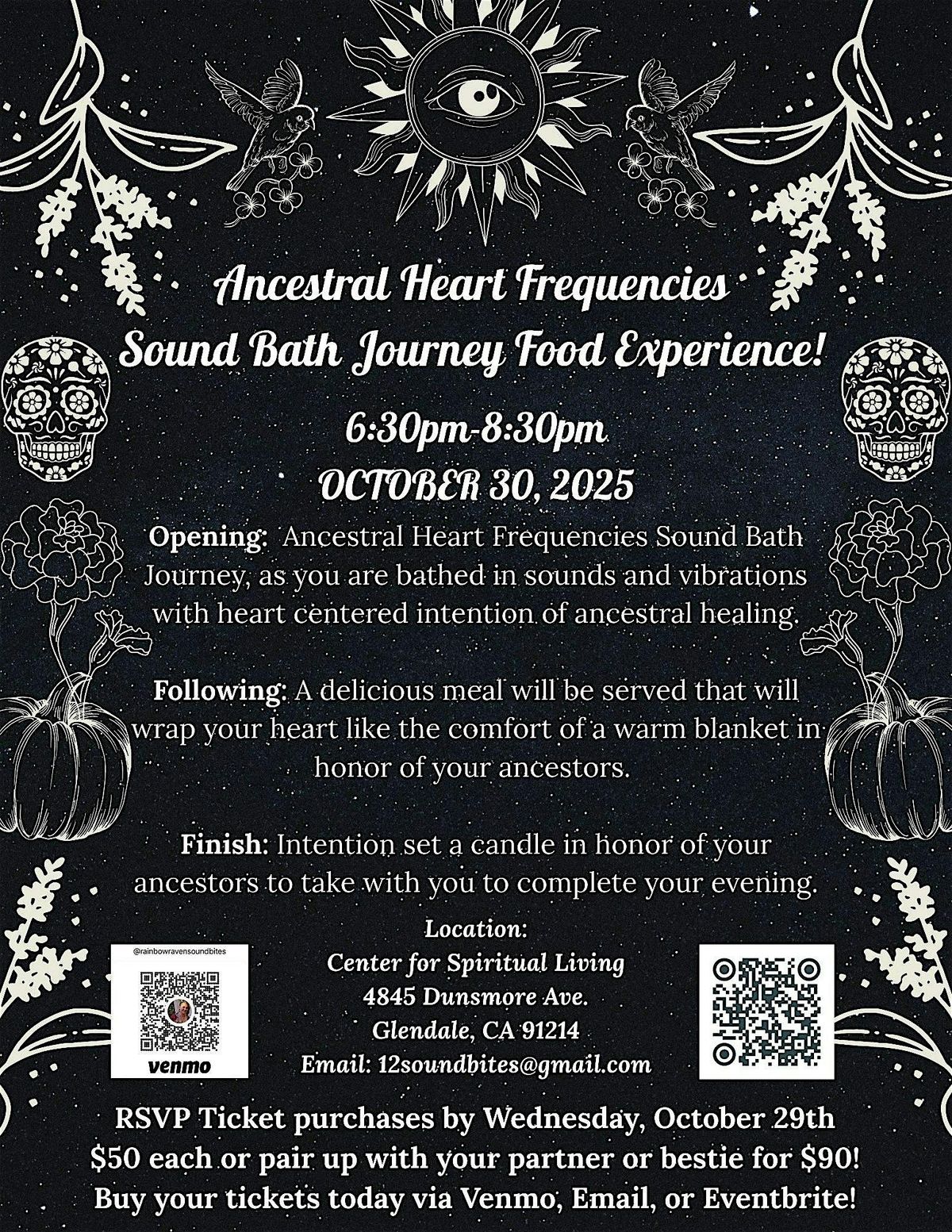 Ancestral Heart Frequencies- Sound Bath Journey Food Experience, 30 October | Event in Glendale | AllEvents
