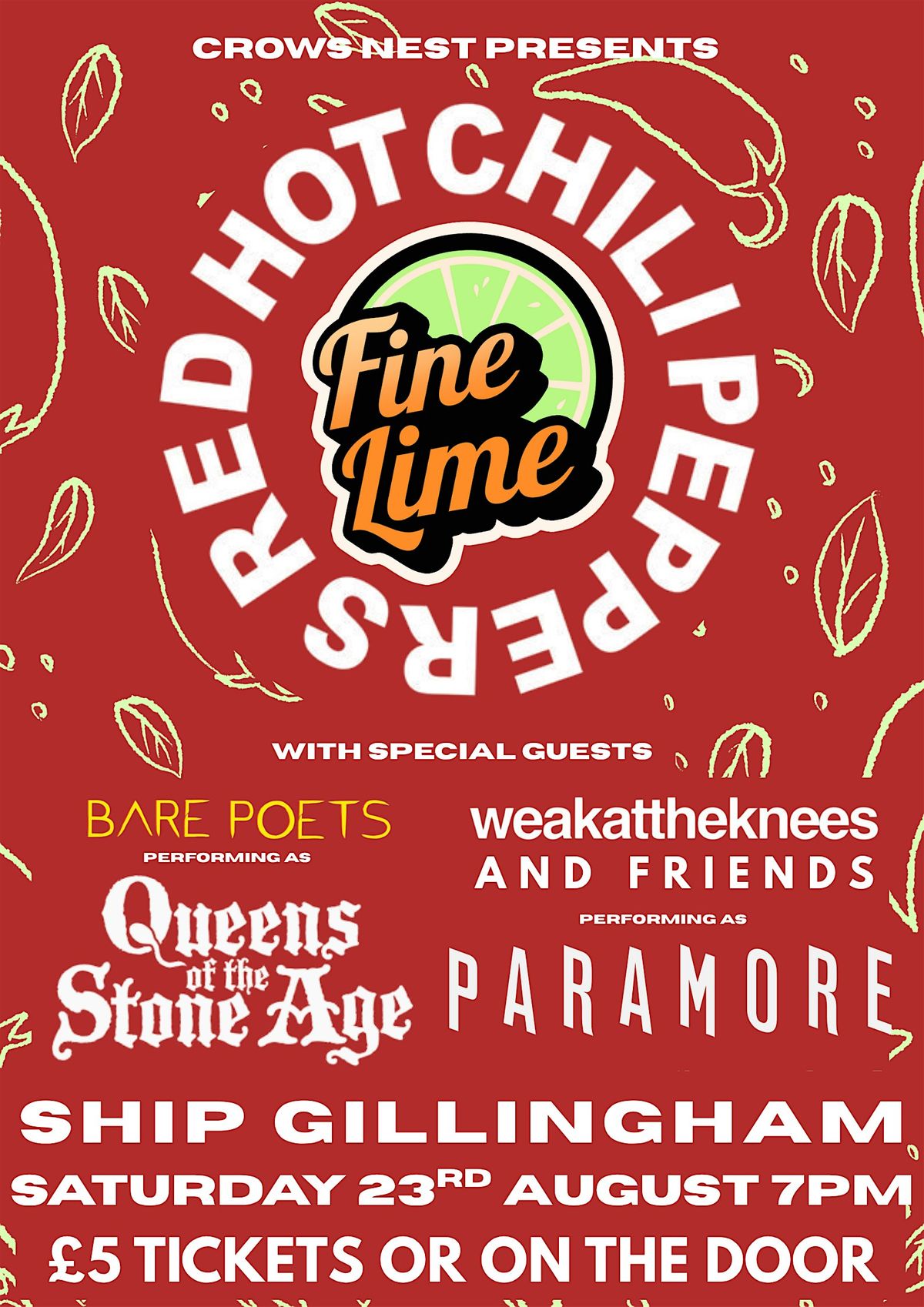 RED HOT CHILLI PEPPERS (FL) / QOTSA (BP) / PARAMORE (WATK) - SHIP GILLS, 25 August | Event in Gillingham | AllEvents