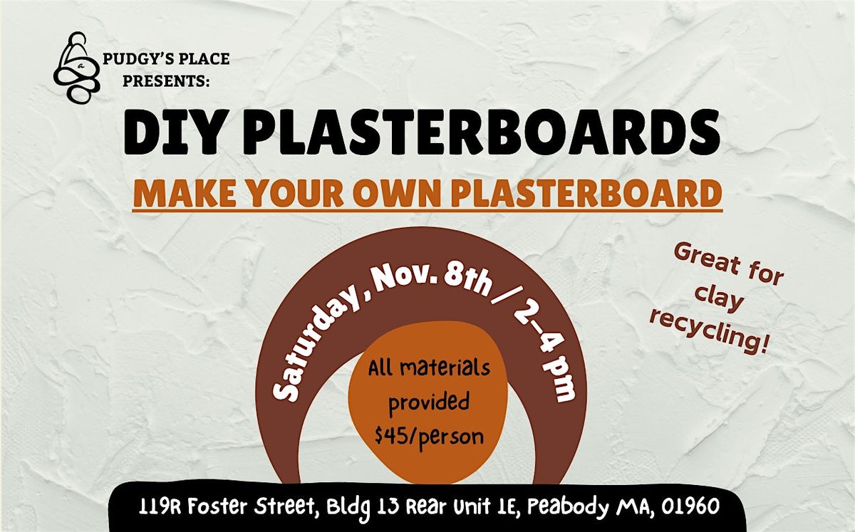 DIY Plasterboards; clay recycling and wedging boards! 11/8 from 2-4pm, 8 November | Event in Peabody | AllEvents