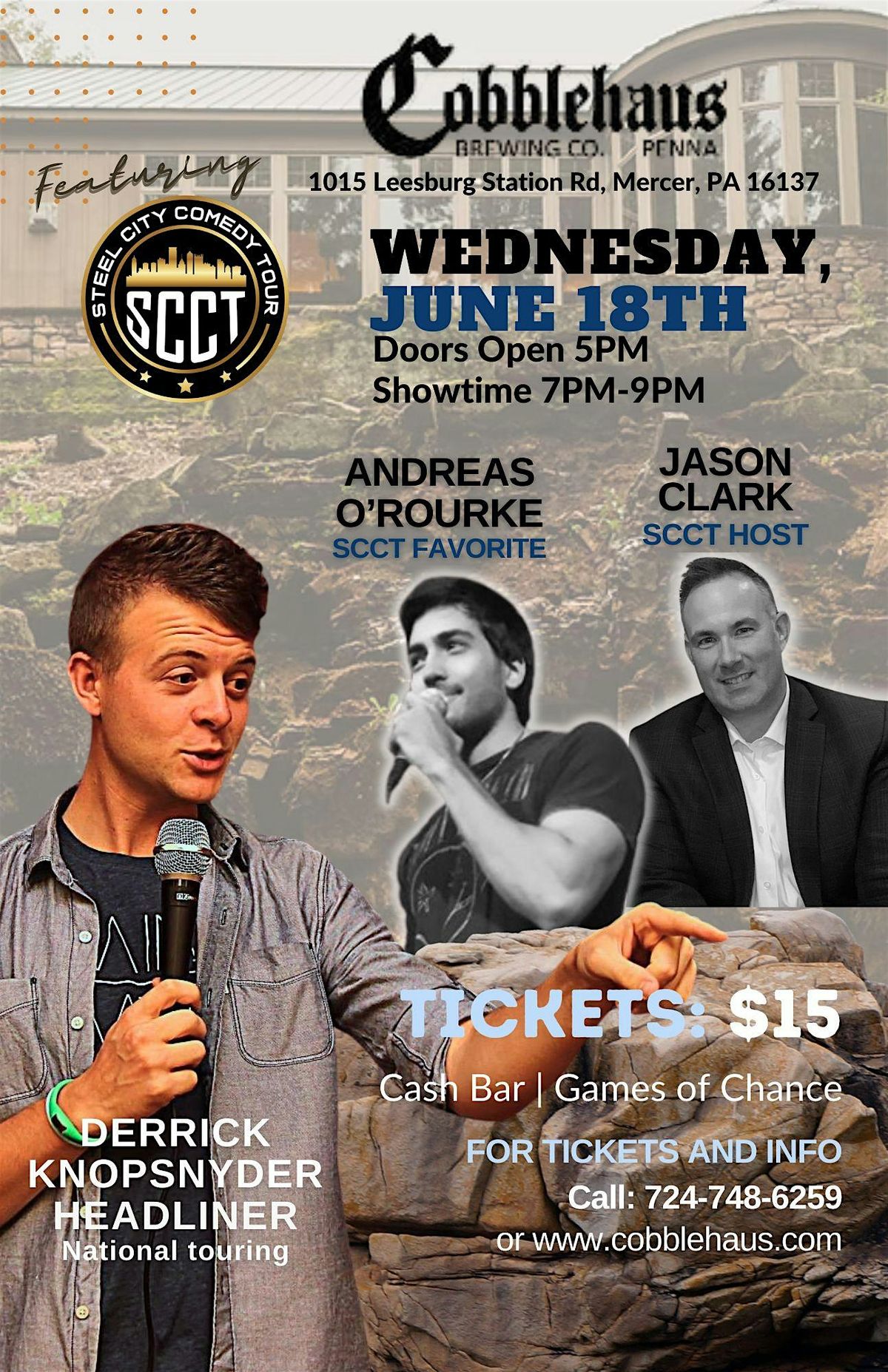 Comedy Night at Cobblehaus at The Falls, 18 June | Event in Mercer | AllEvents