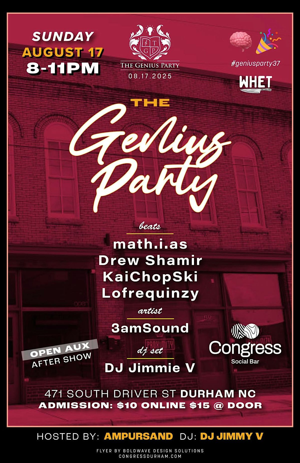 The Genius Party, 17 August | Event in Durham | AllEvents