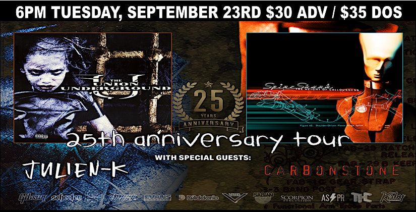The Union Underground / Spineshank / Julien-K / Carbon Stone at Bigs Bar, 23 September | Event in Sioux Falls
