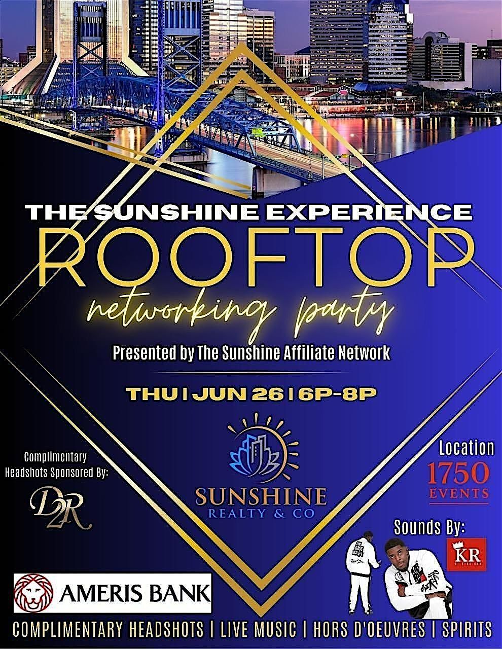 The Sunshine Experience: Rooftop, Headshots, Happy Hour +  Networking Mixer, 26 June | Event in Jacksonville