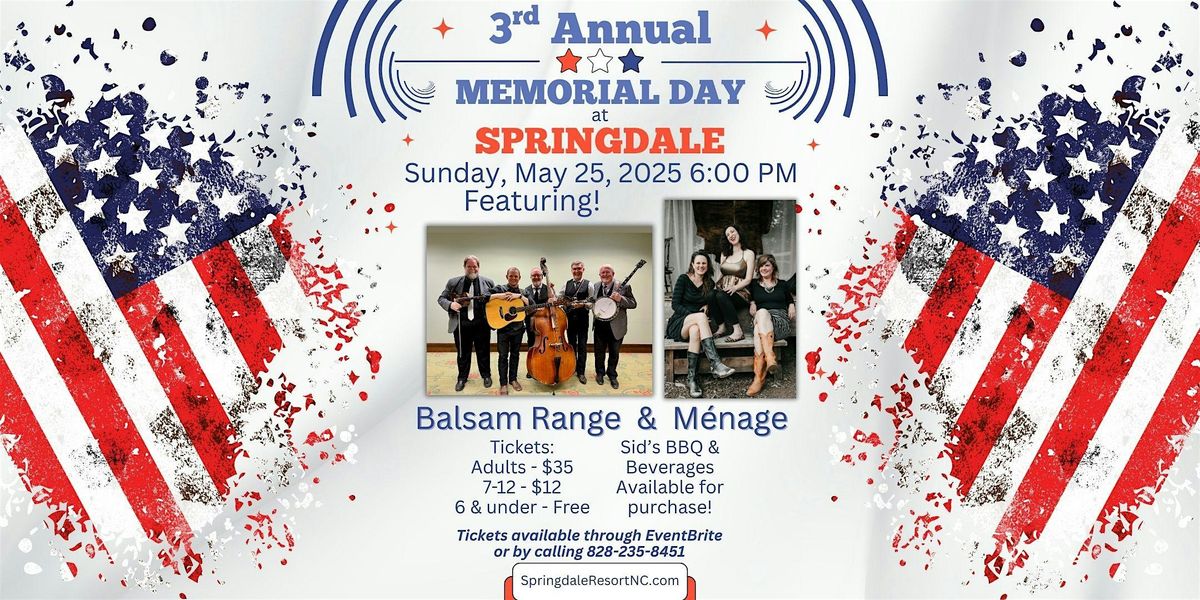 3rd Annual Memorial Day at Springdale, 25 May | Event in Canton | AllEvents