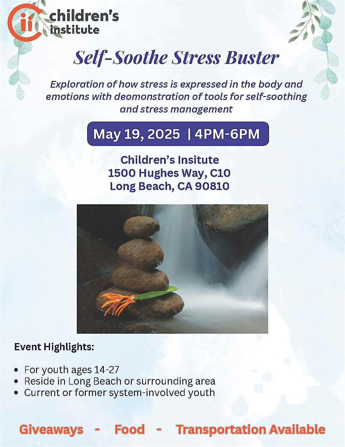 Self-Soothe Stress Buster, 19 May | Event in Long Beach | AllEvents