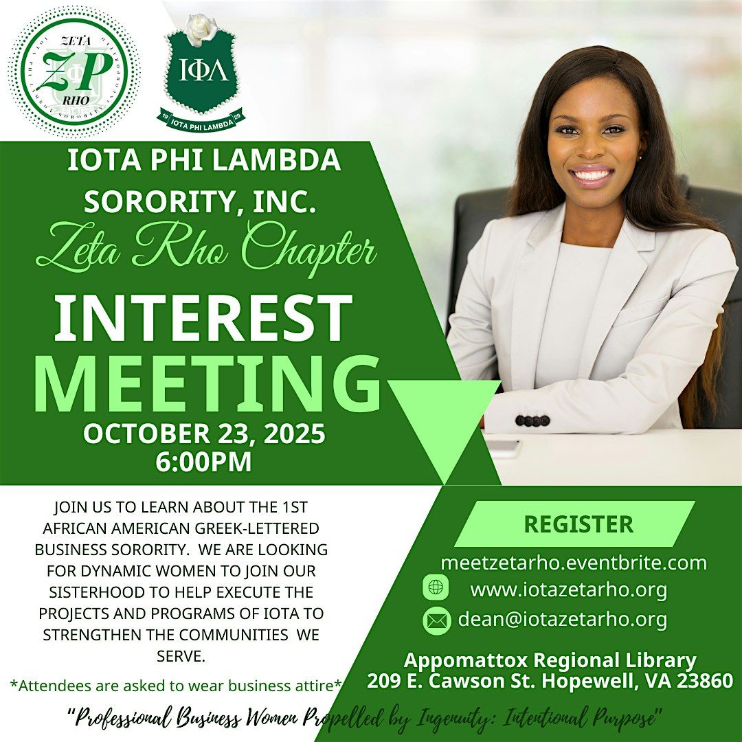Zeta Rho Chapter Spring Interest Meeting, 23 October | Event in Hopewell | AllEvents