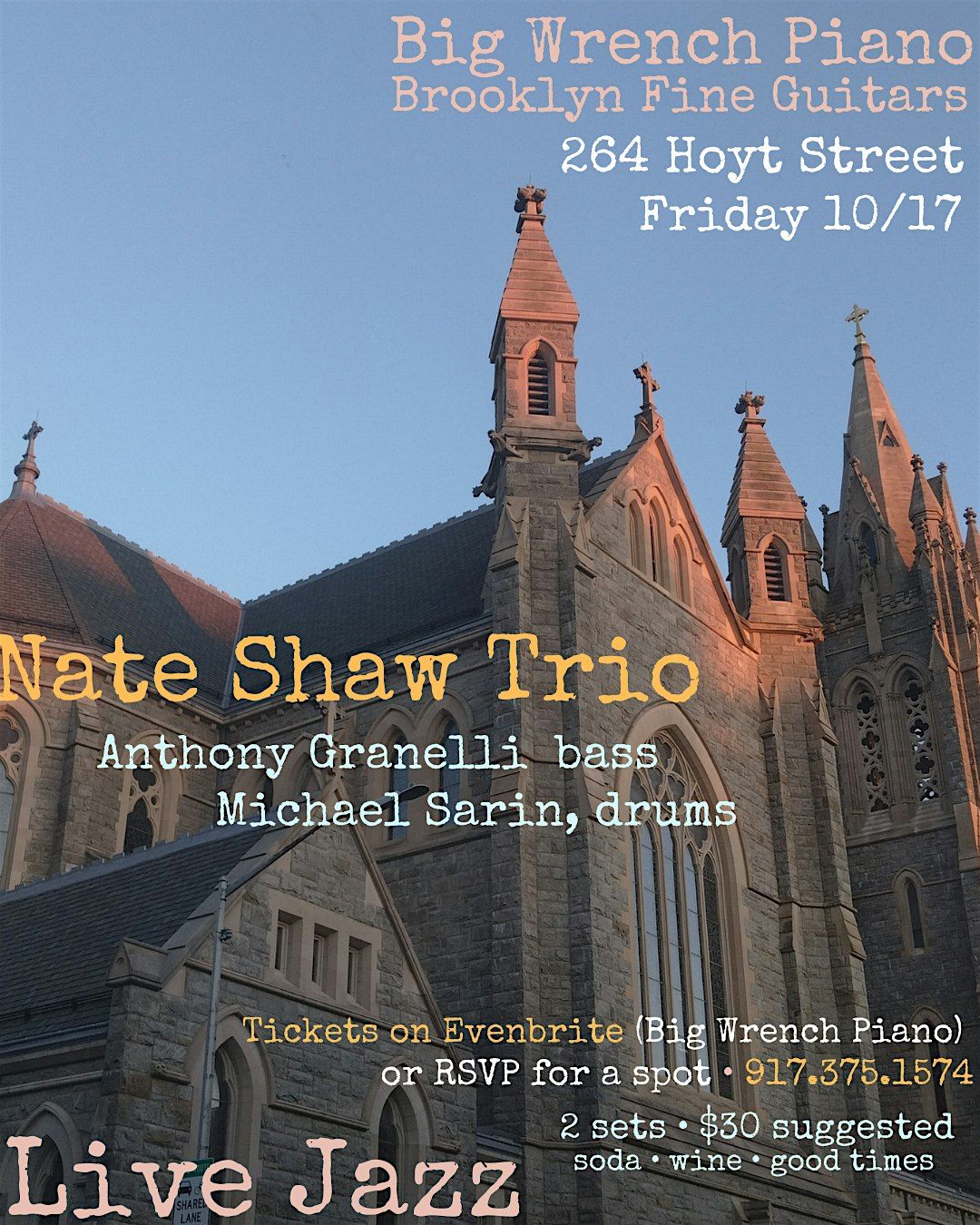 Nate Shaw Trio at Big Wrench Piano, 264 Hoyt St, Fri 10.17.25, 17 October | Event in Brooklyn | AllEvents