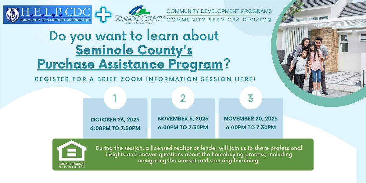 Your Guide to Seminole County's Purchase Assistance Program, 23 October | Online Event | AllEvents