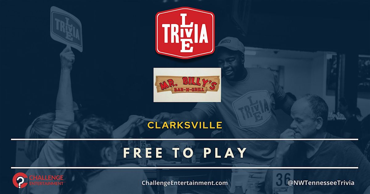 Live Trivia Nights at Mr. Billys  Bar and Grill - Clarksville, 29 May | Event in Clarksville | AllEvents