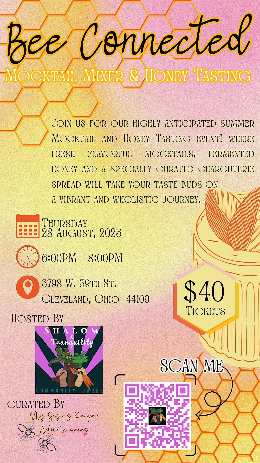 Bee Connected : Mocktail Mixer & Honey Tasting, 28 August | Event in Cleveland | AllEvents