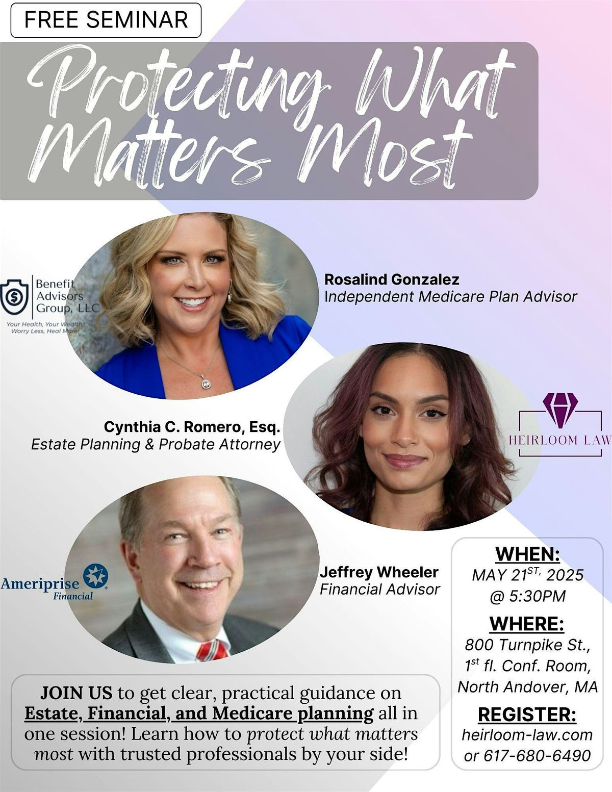 FREE SEMINAR: Protecting What Matters Most | Event in North Andover | AllEvents
