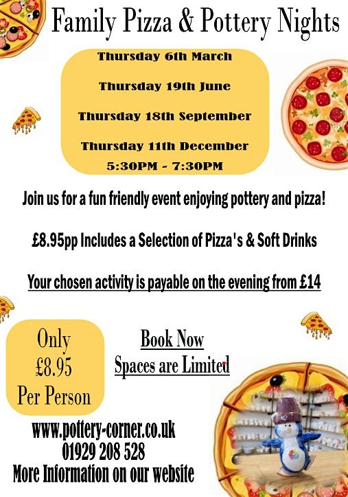 Family Pizza & Pottery Night | Event in Wareham | AllEvents