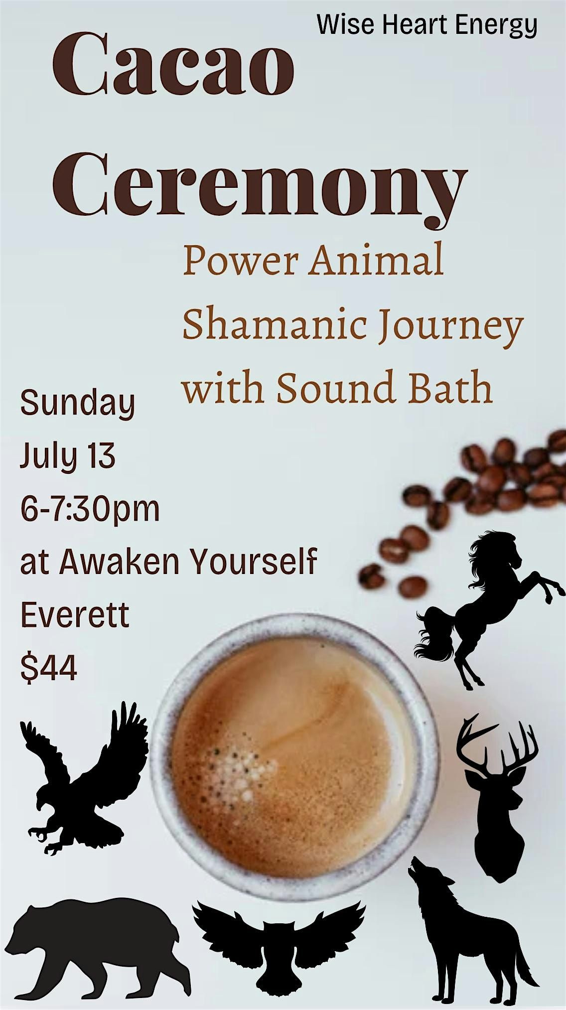 Cacao Ceremony and Power Animal Journey, 13 July | Event in Everett | AllEvents