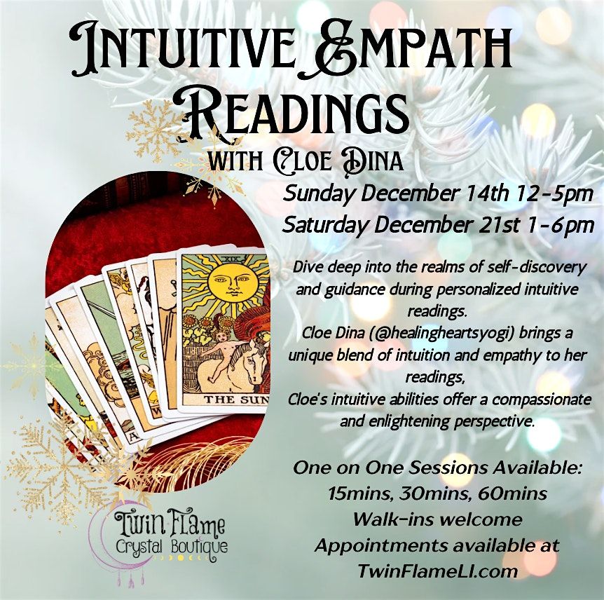 Intuitive Empath Readings with Cloe Dina, 14 December | Event in Bethpage | AllEvents